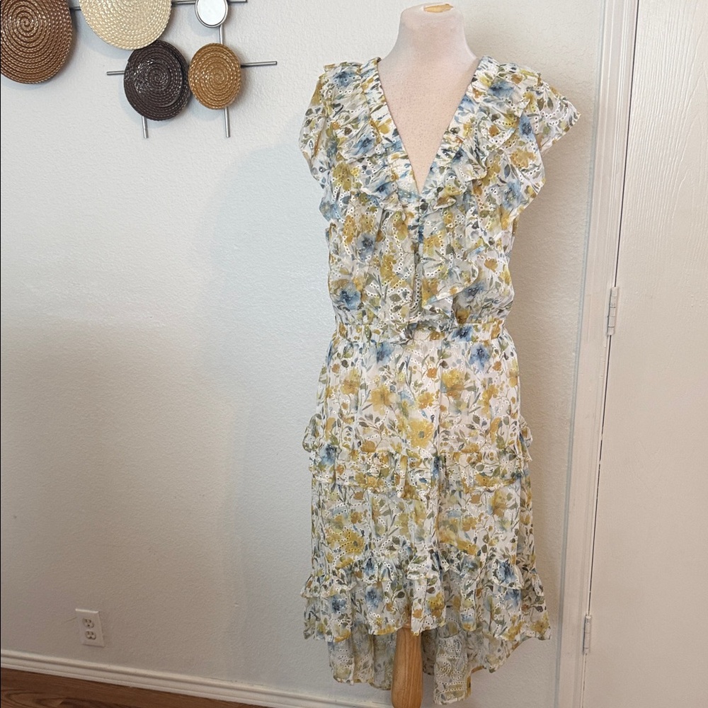 Elegant Floral High-Low Dress